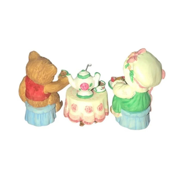 Vtg HALLMARK '97 Personalities "Tea Time" Bears Miniature Figures 3pc Set NIB - Picture 3 of 6